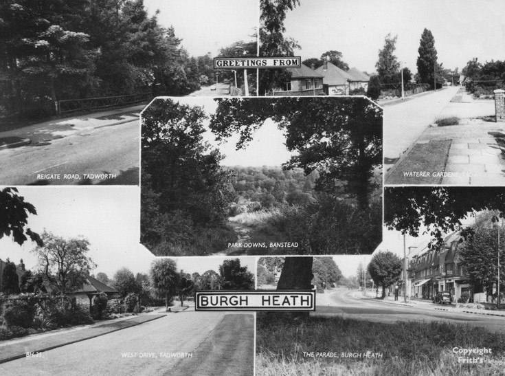 Tadworth and Burgh Heath multi-view postcard