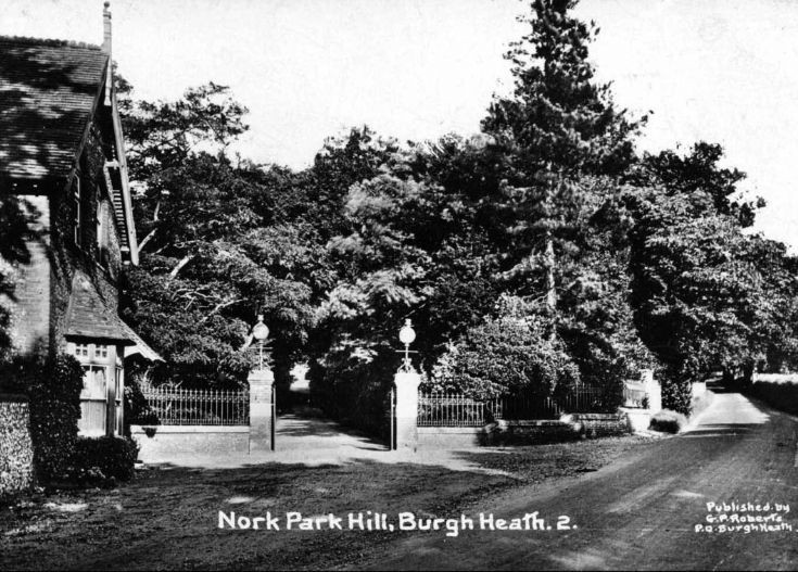 Nork Park Hill entrance to Nork House Drive