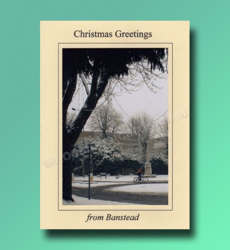 The War Memorial - Banstead.  Christmas card 